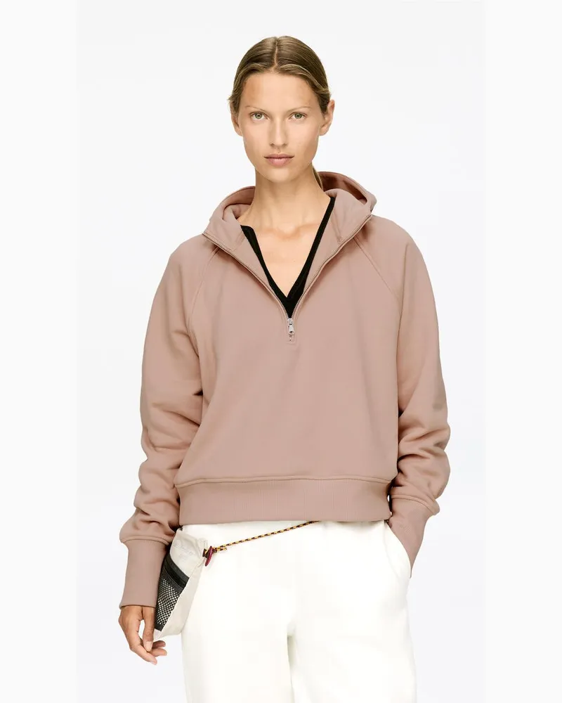 Arket Kapuzensweatshirt Mit Kurzem Reißverschluss -Beige Beige
