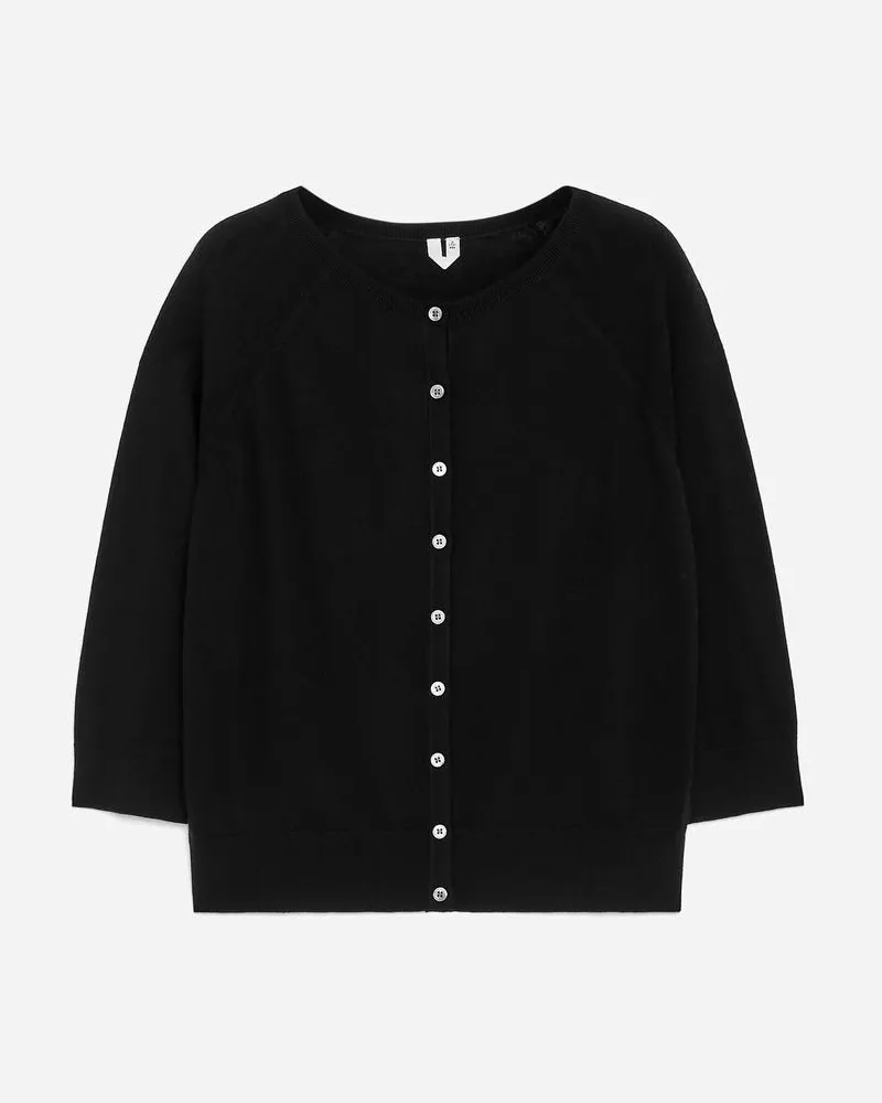 Arket Strickjacke Aus Merinowolle -Schwarz Schwarz
