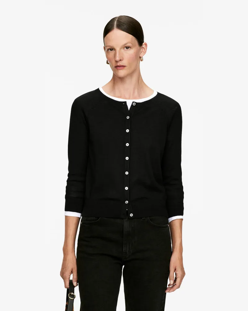 Arket Strickjacke Aus Merinowolle -Schwarz Schwarz