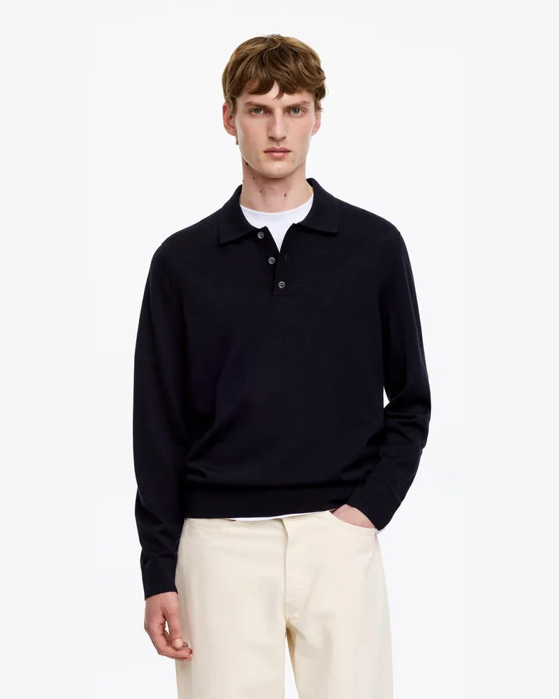 Arket Polopullover Aus Merinowolle -Blau Blau