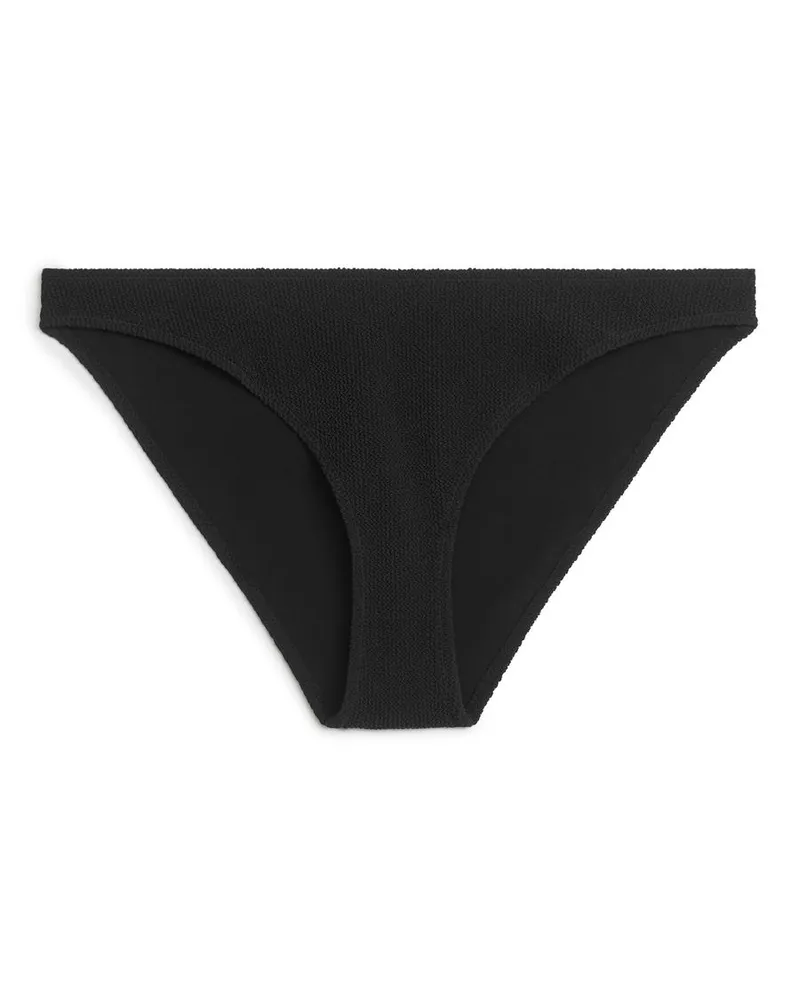 Arket Crinkle-Bikinihose Mit Niedrigem Bund - Schwarz Schwarz