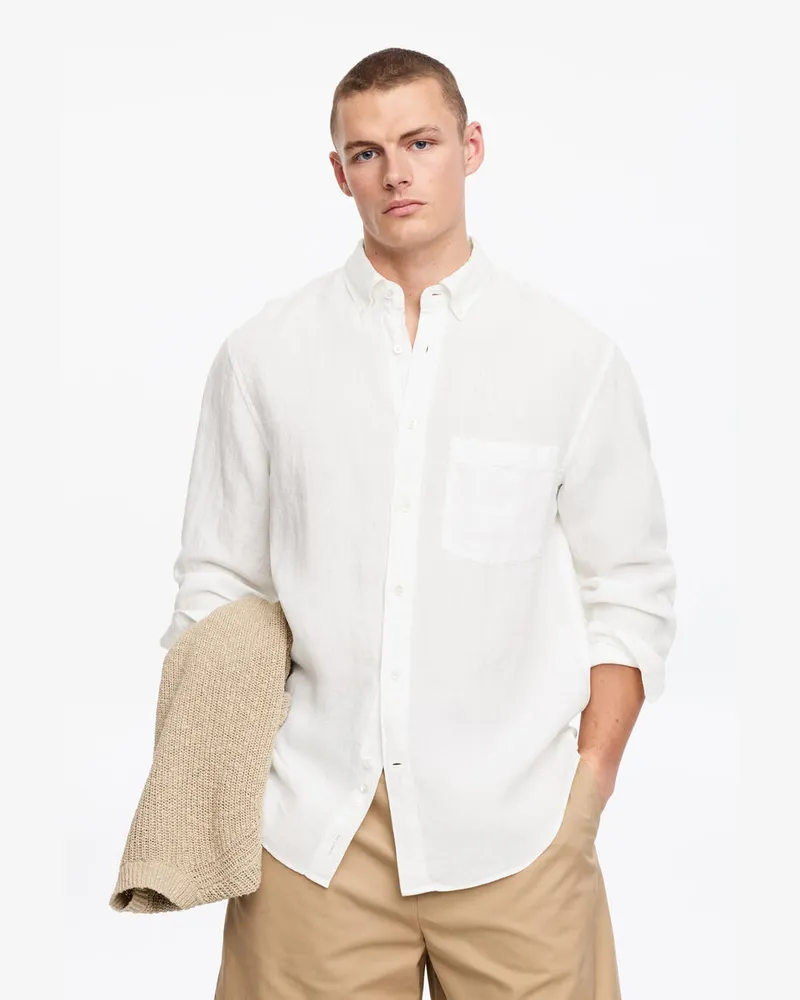 Arket Lockeres Leinenhemd -Weiß Weiß