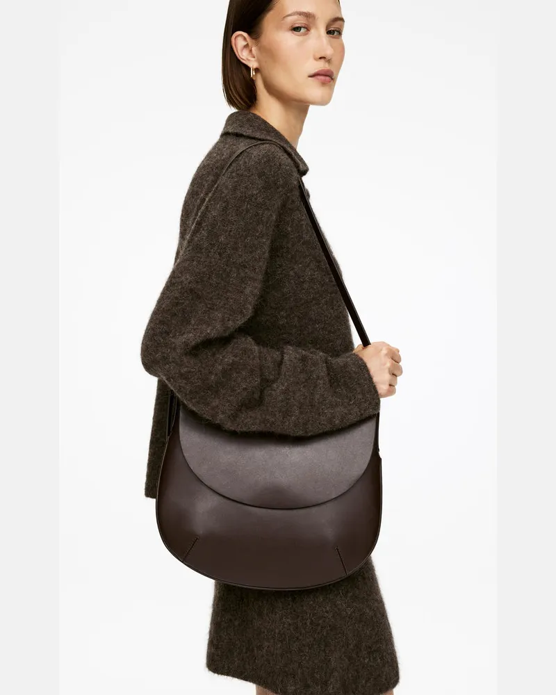 Arket Schultertasche Aus Leder -Braun Braun