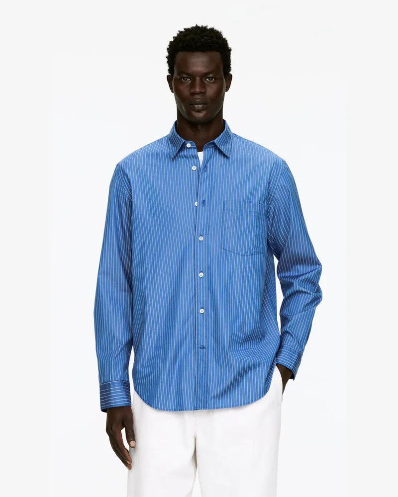 Arket Legeres Popeline-Hemd -Blau Blau