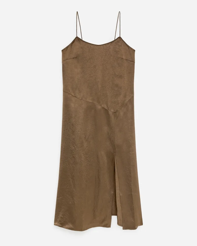 Arket Slipkleid Aus Satin -Braun Braun