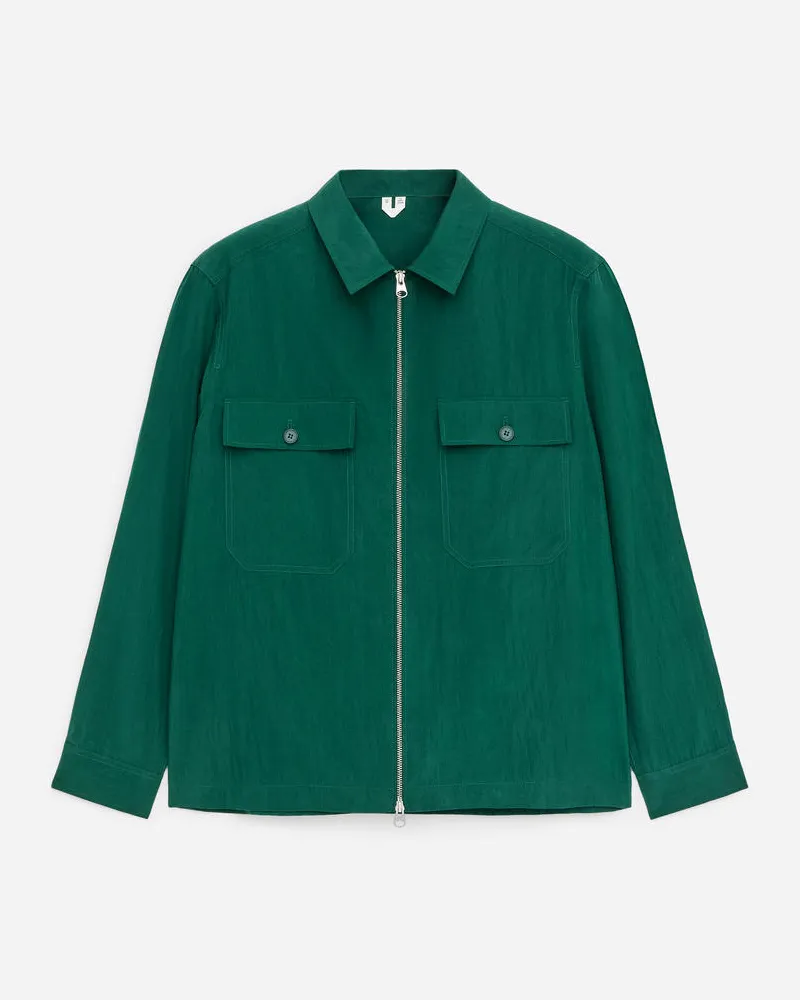Arket Overshirt Aus Lyocell-Mischung -Grün Grün