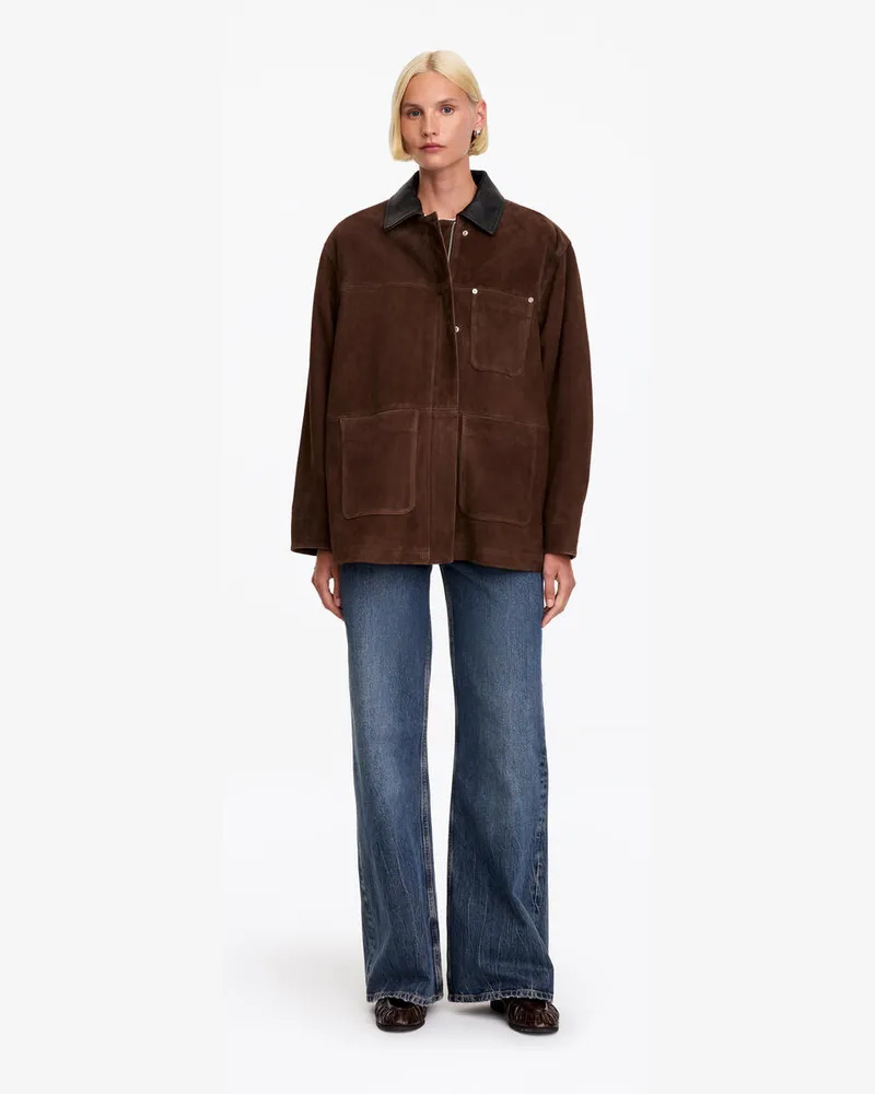 Arket Velourslederjacke -Braun Braun