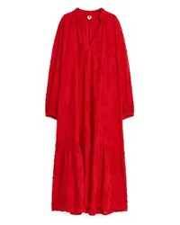 Arket Besticktes Maxikleid Rot