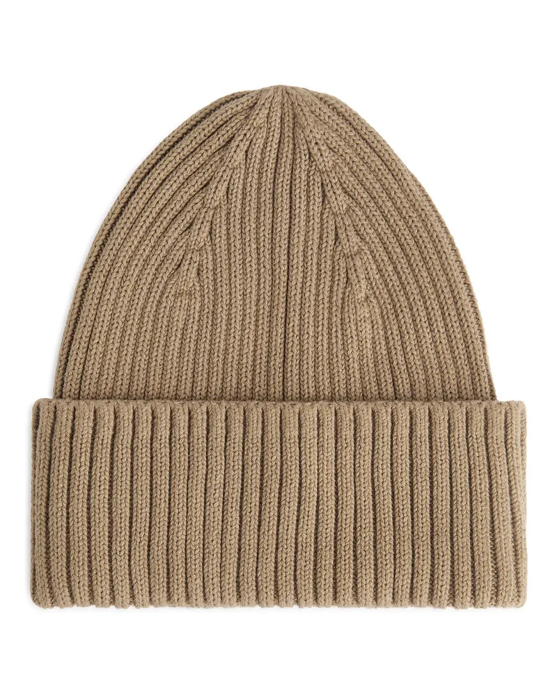 Arket Rippstrickmütze - Beige|Braun Beige