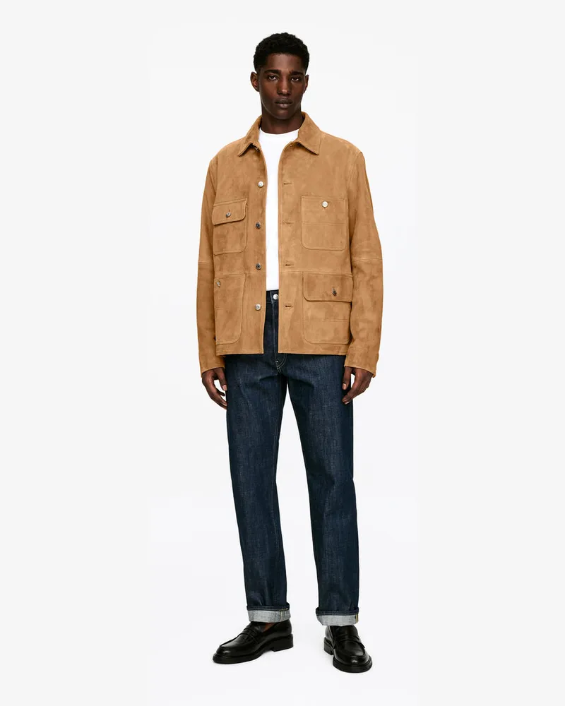 Arket Velourslederjacke -Beige Beige