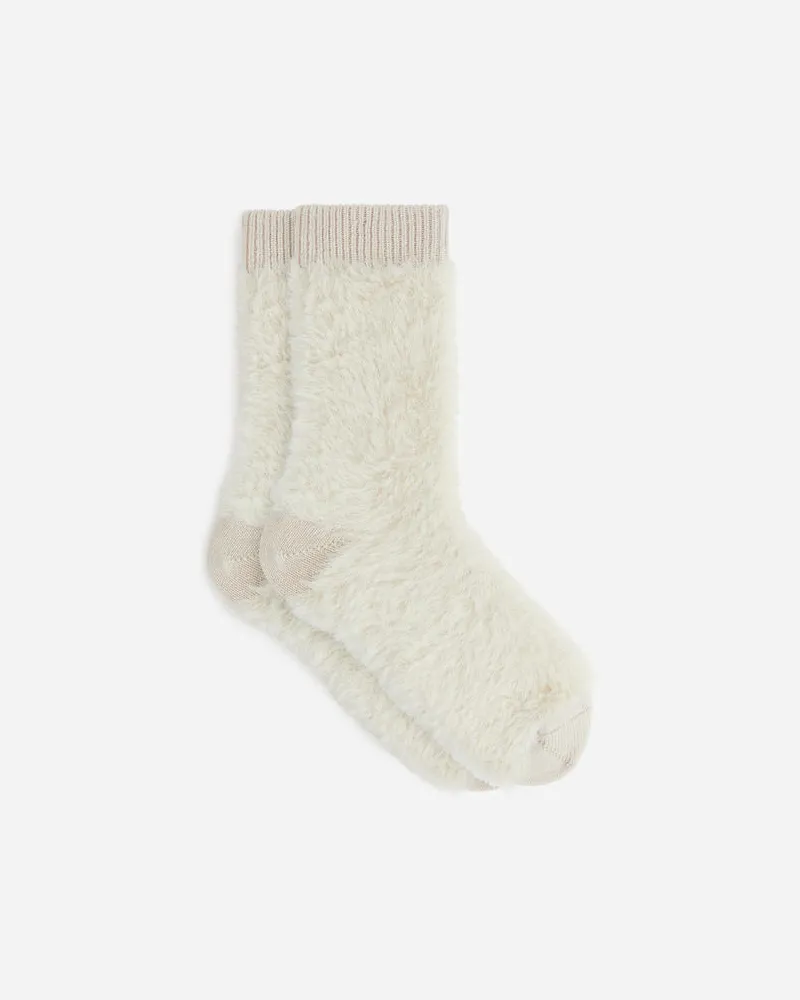 Arket Flauschige Socken - Beige|Weiß Cremeweiß