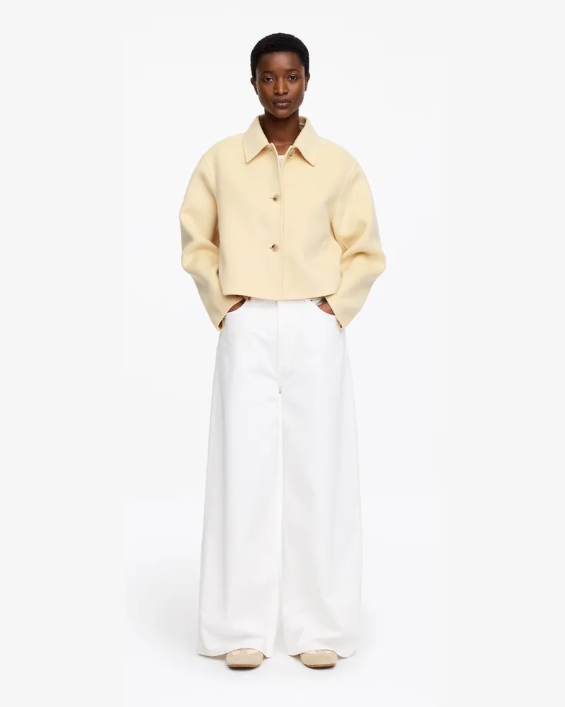 Arket Doubleface-Overshirt Aus Wollmischung -Gelb Gelb