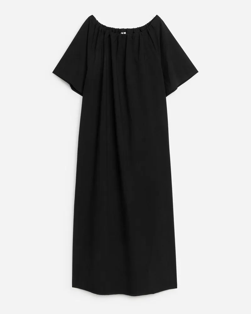 Arket Off-Shoulder-Maxikleid - Schwarz Schwarz