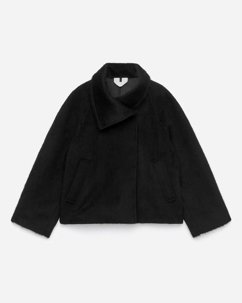Arket Jacke Mit Stehkragen Aus Wolle Und Alpakawolle -Schwarz Schwarz
