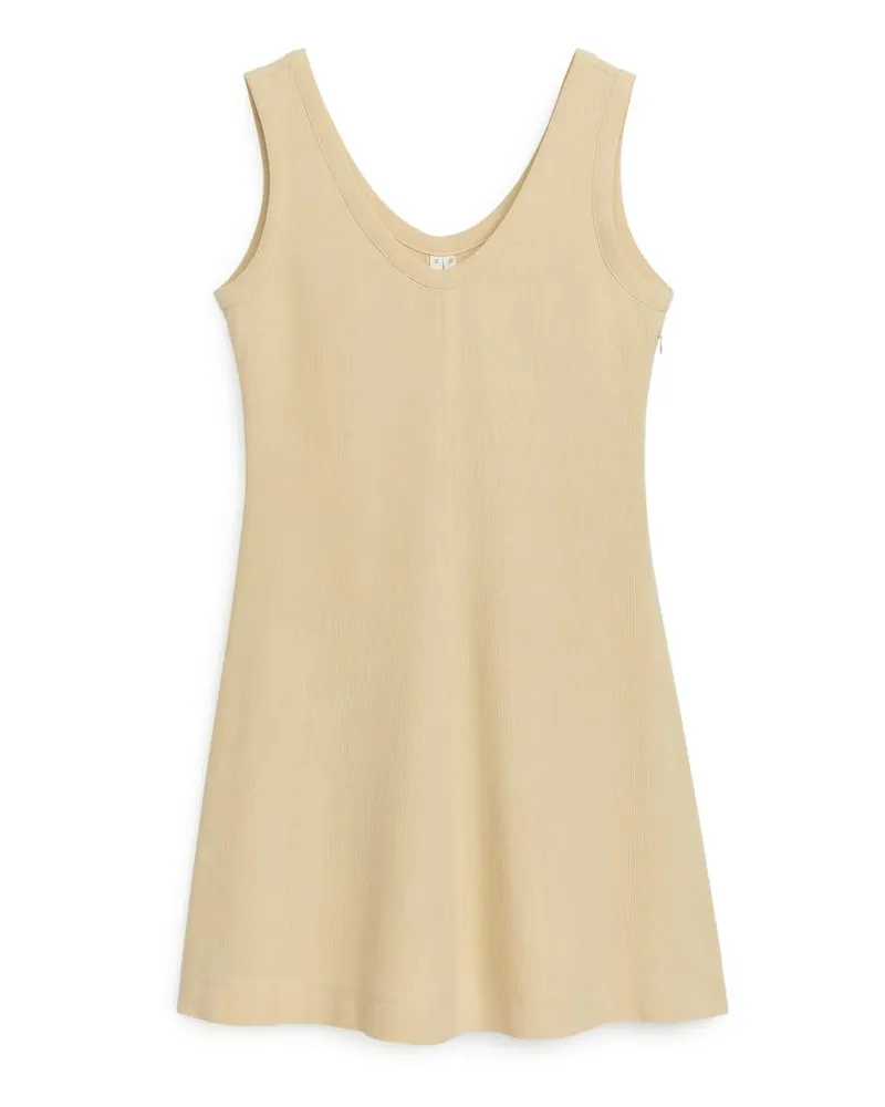 Arket Ausgestelltes Minikleid - Beige|Gelb Beige
