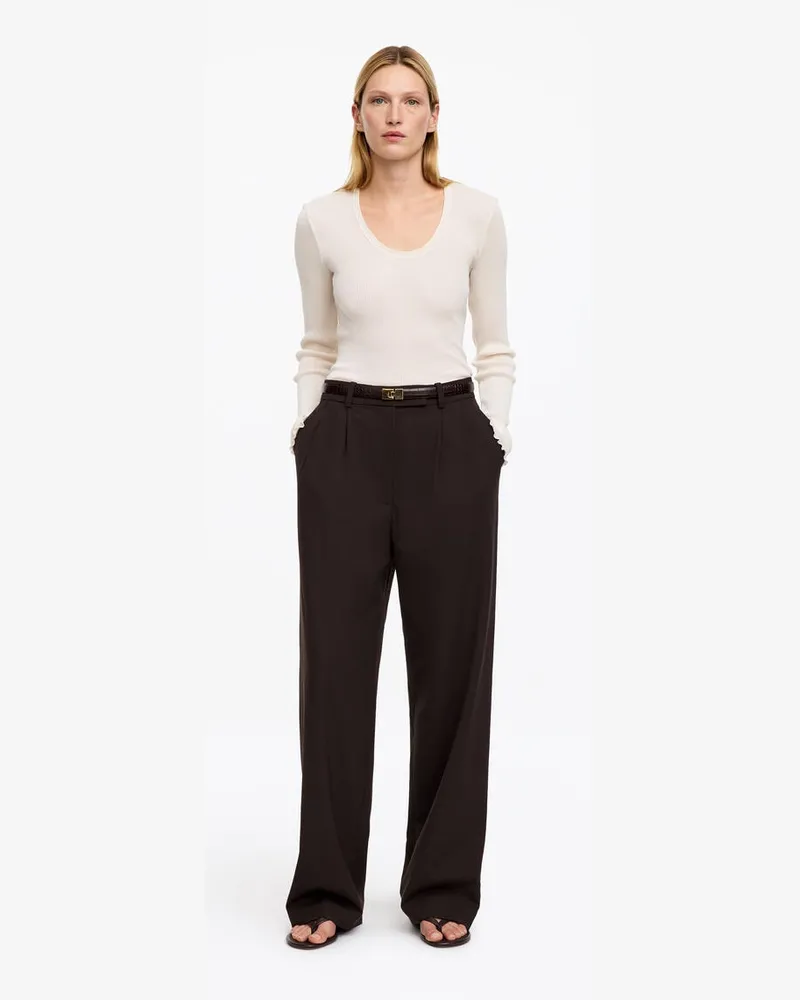 Arket Elegante Hose Aus Wollmischung -Braun Braun