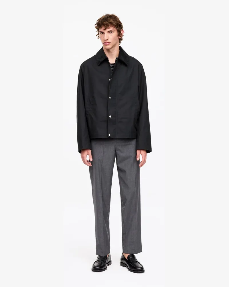 Arket Kurze Gewachste Jacke -Schwarz Schwarz