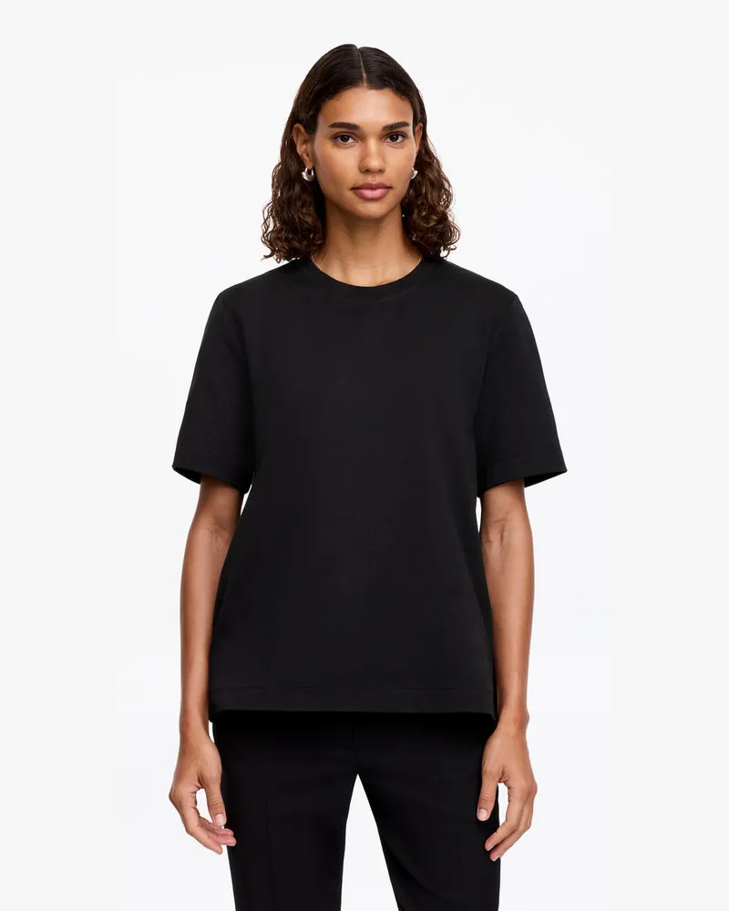 Arket Formbeständiges Signature-T-Shirt -Schwarz Schwarz
