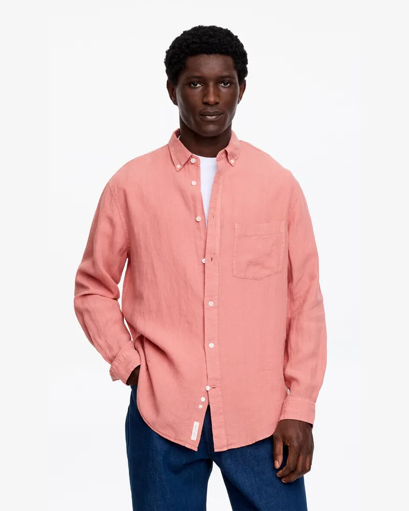 Arket Lockeres Leinenhemd -Rosa Rosa