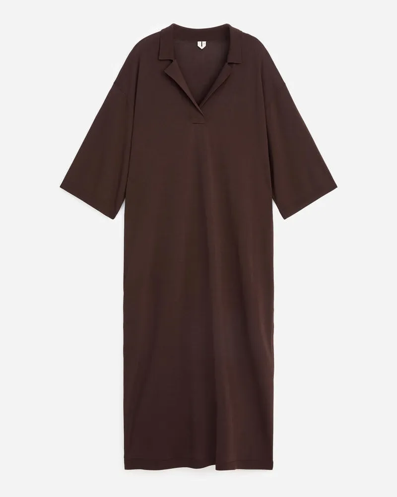 Arket Lockeres Feinstrickkleid -Braun Braun
