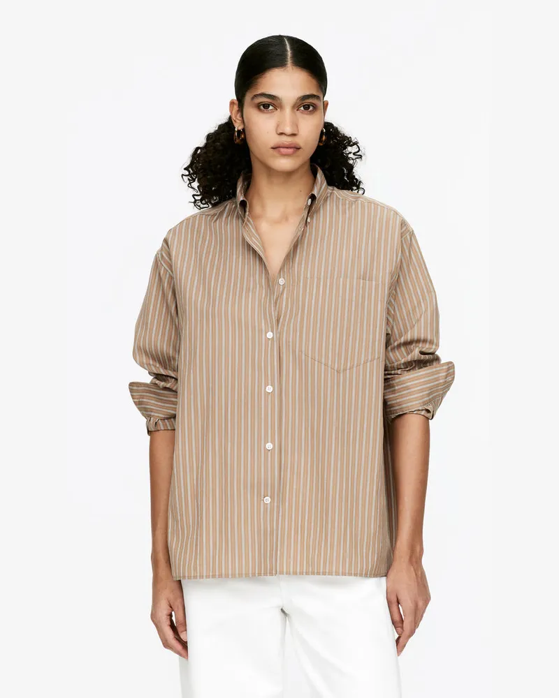Arket Hemd Aus Baumwolle Und Seide -Beige Beige