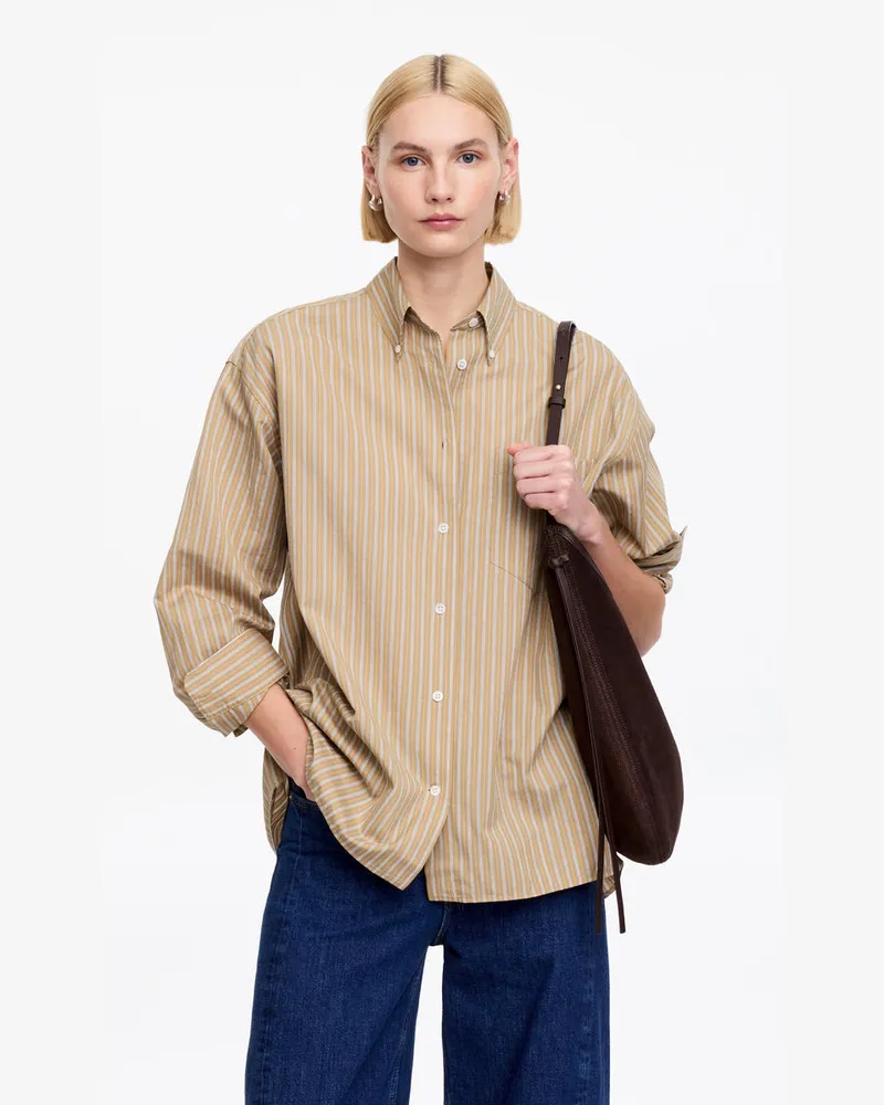 Arket Hemd Aus Baumwolle Und Seide -Beige Beige