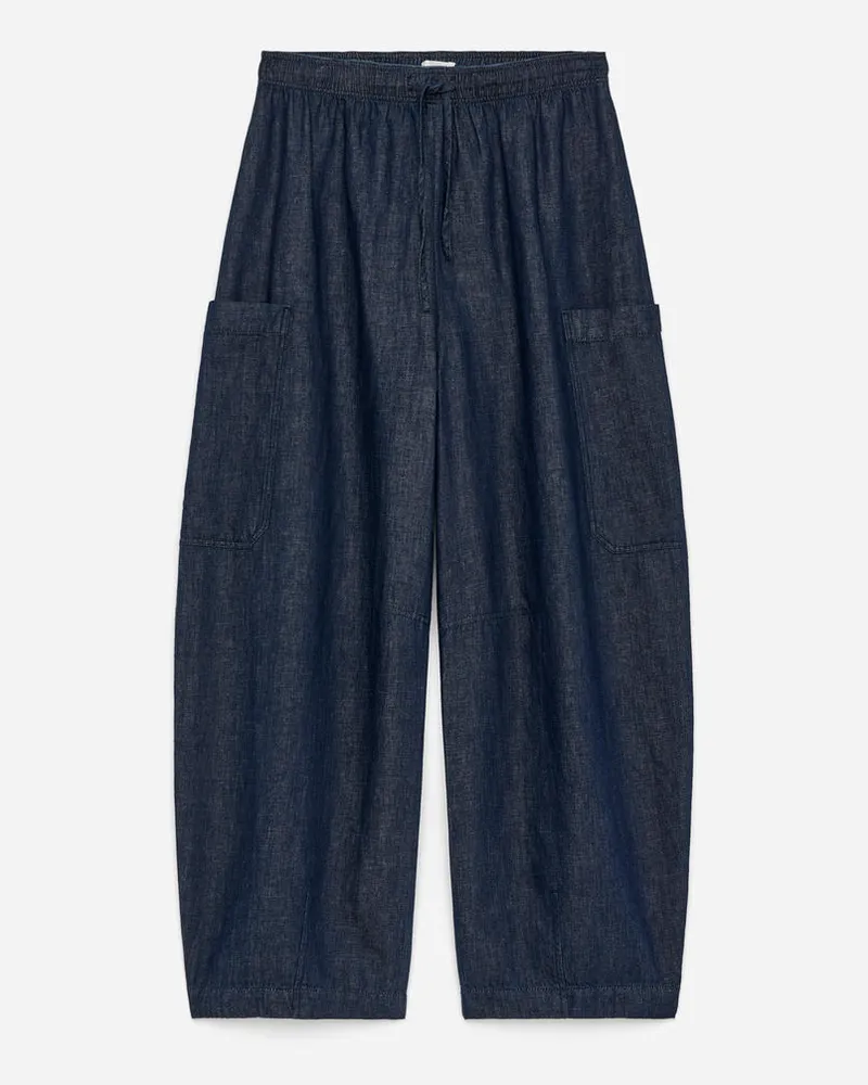 Arket Denimhose Mit Kordelzug - Blau Dunkelblau