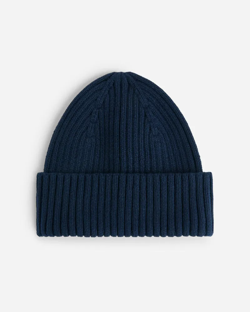 Arket Rippstrickmütze - Blau Dunkelblau