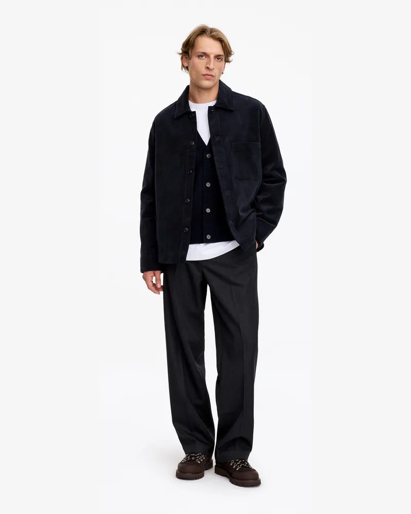 Arket Overshirt Aus Nadelcord -Blau Blau