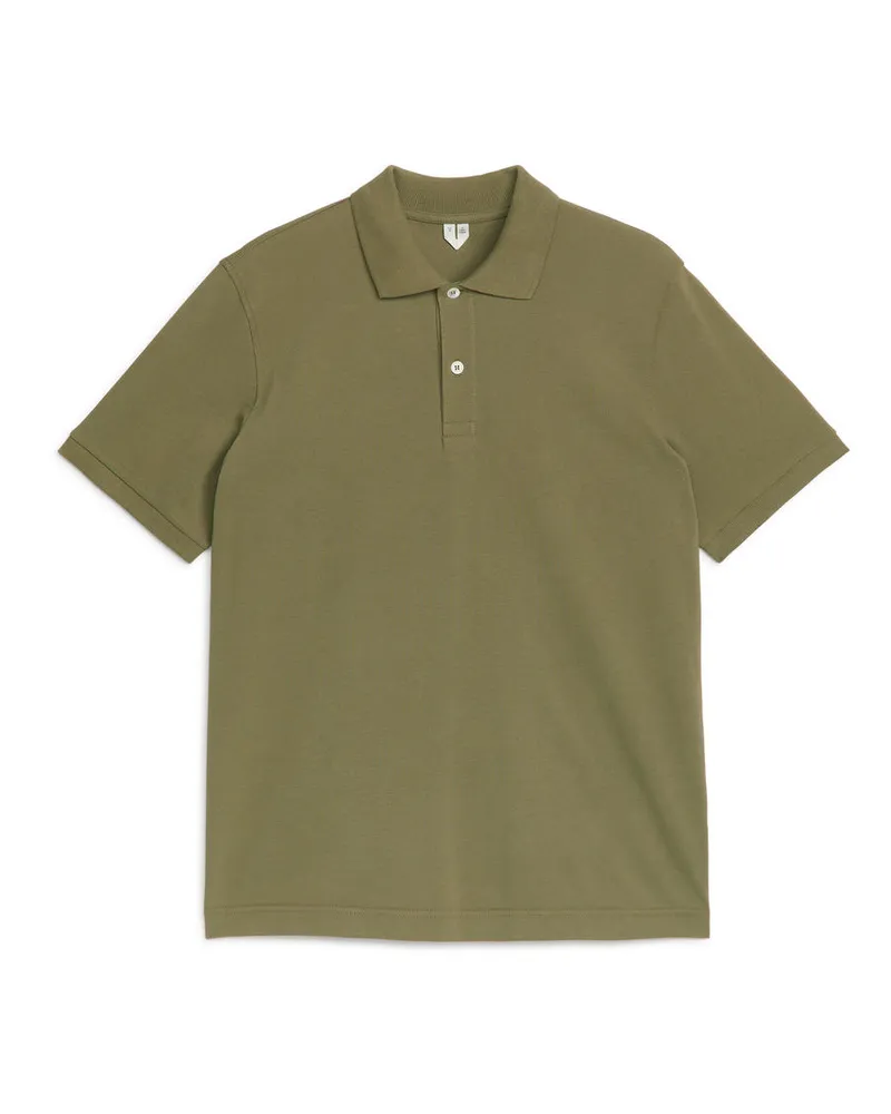 Arket Pikee-Poloshirt - Grün Khaki