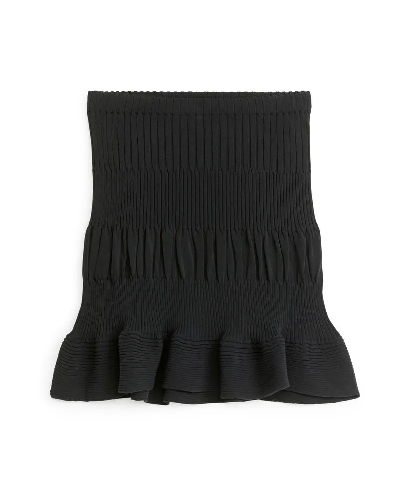 Arket Rippstrickrock - Grau Dunkelgrau
