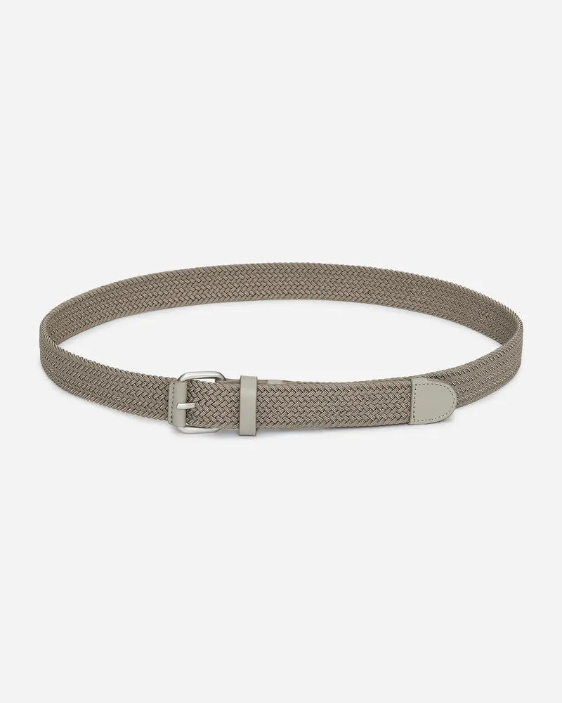 Arket Flechtgürtel Mit Lederbesatz - Grau Grau