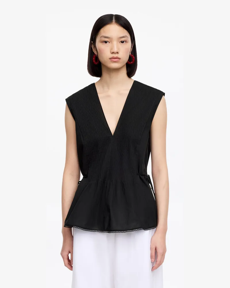 Arket Oberteil Mit Biesen -Schwarz Schwarz