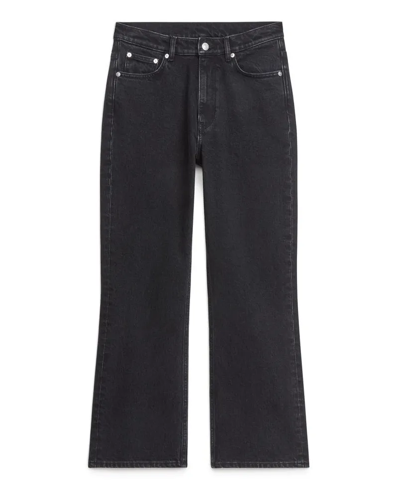 Arket Fern Cropped Flared Stretchjeans - Schwarz Vintage