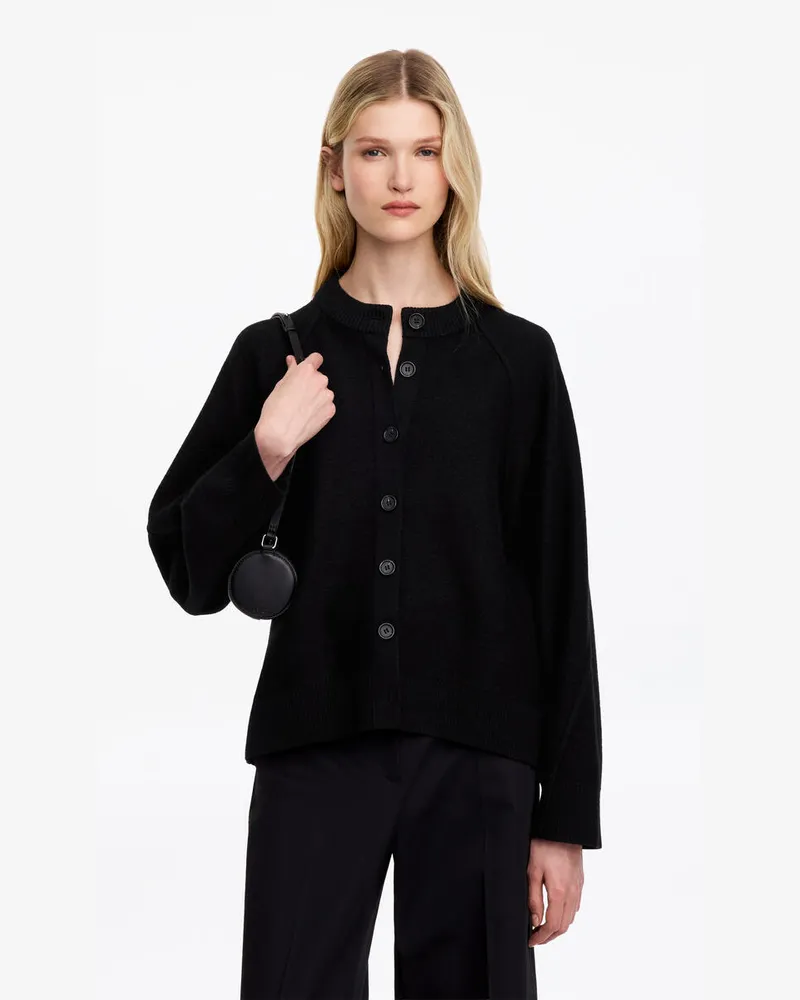 Arket Strickjacke Aus Wollwalk -Schwarz Schwarz