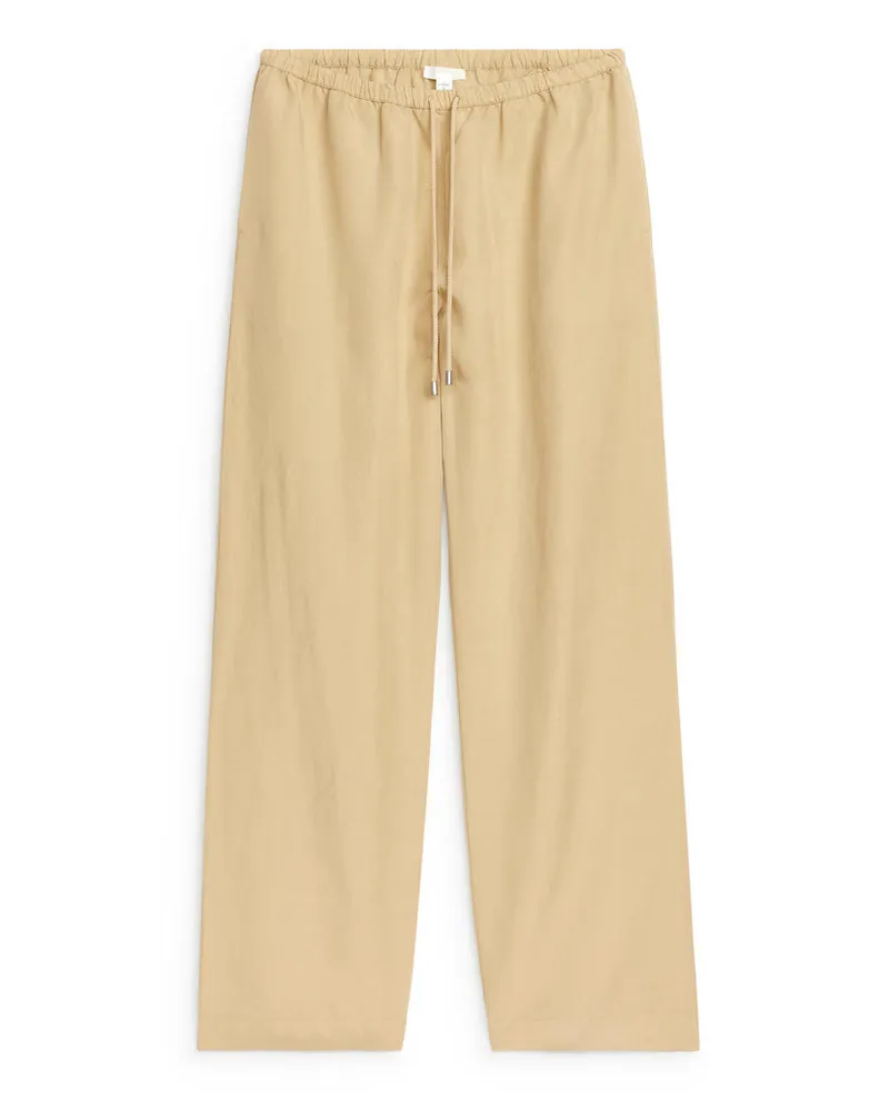 Arket Hose Aus Lyocell Und Leinen - Gelb|Beige Gelb