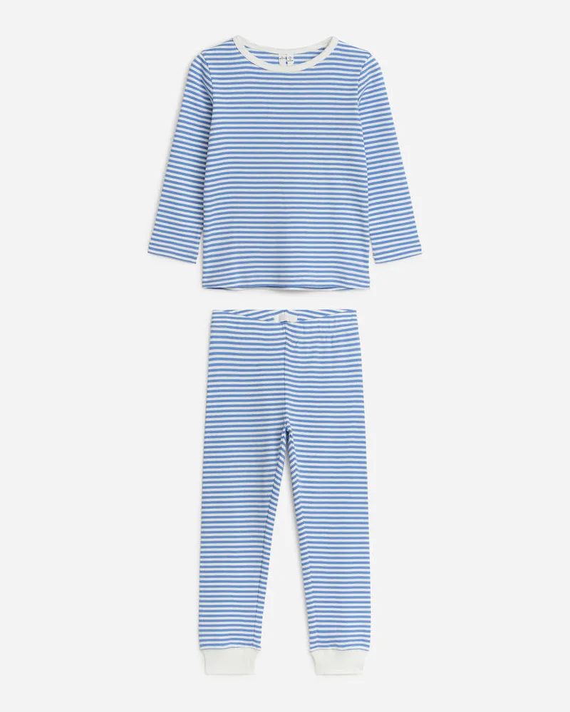 Arket Jersey-Pyjama - Blau|Mehrfarbig|Weiß Blau
