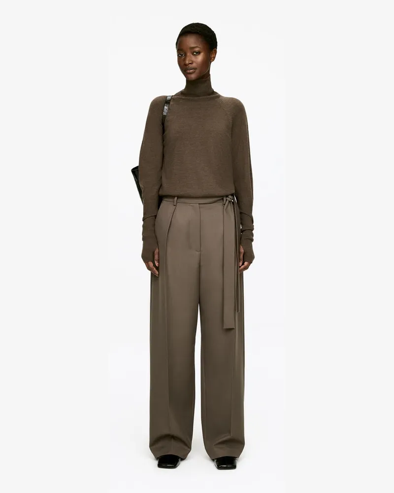 Arket Elegante Hose Aus Wollmischung -Beige Beige