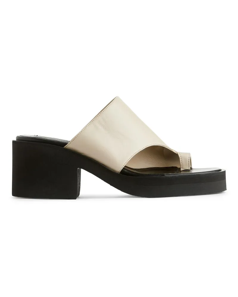 Arket Robuste Slip-In-Ledersandalen - Mehrfarbig|Weiß Cremeweiß