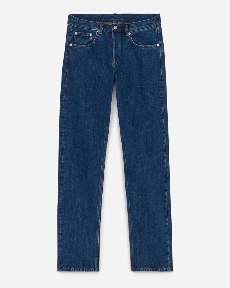Arket Park Regular Straight Jeans - Blau Mittelblau