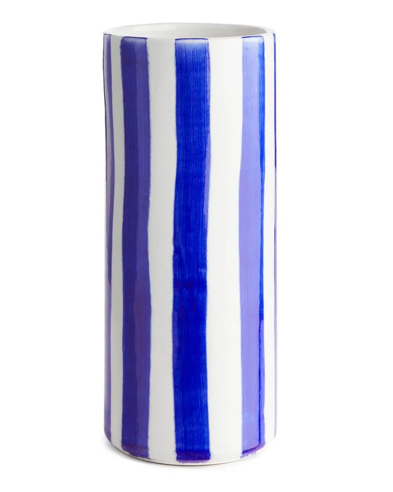 Arket Zylindervase, 23 Cm - Blau|Mehrfarbig|Weiß Cremeweiß