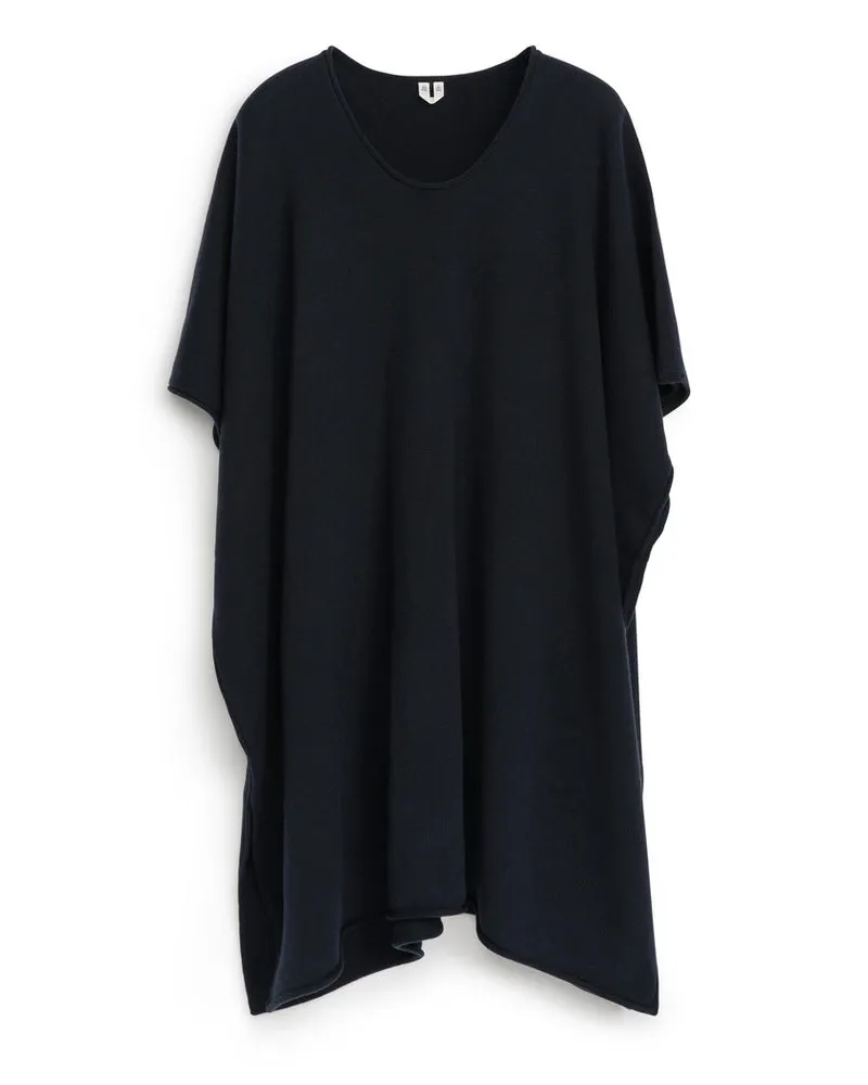 Arket Wollcape Mit U-Ausschnitt - Blau Dunkelblau
