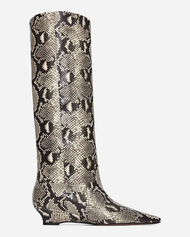 Arket Lederstiefel Mit Keilabsatz -Schwarz Schwarz