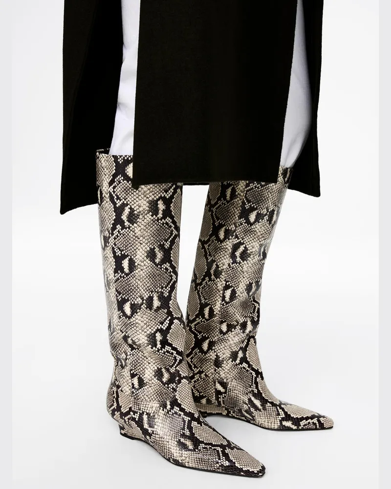 Arket Lederstiefel Mit Keilabsatz -Schwarz Schwarz