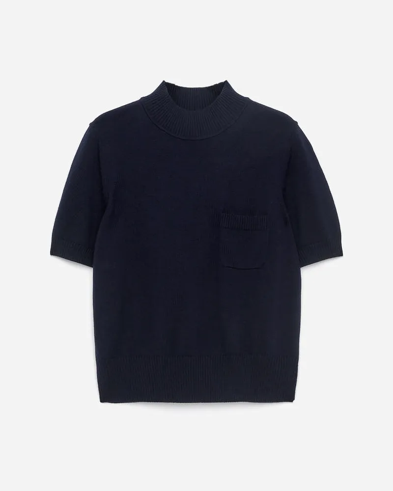 Arket Pullover Aus Merinowolle Mit Kurzen Ärmeln -Blau Blau