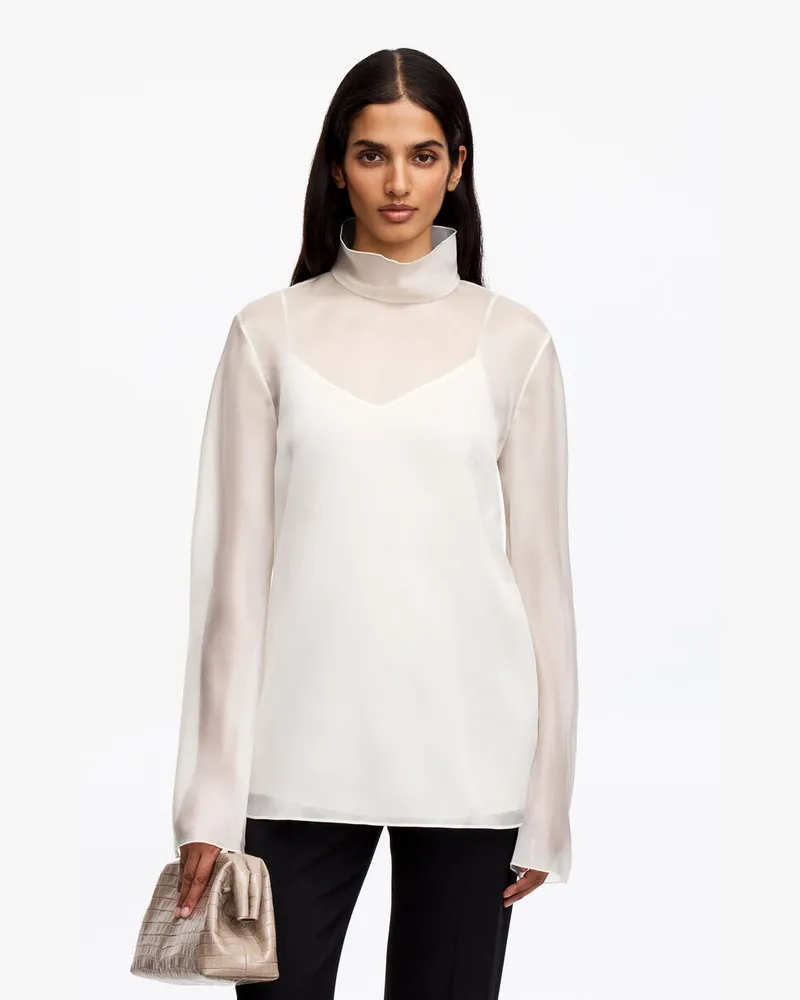 Arket Bluse Aus Seidenorganza -Weiß Weiß
