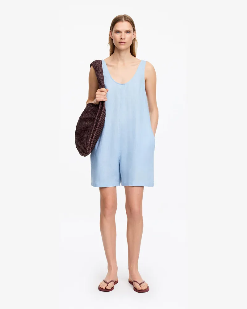 Arket Kurzer Jumpsuit Aus Leinen -Blau Blau