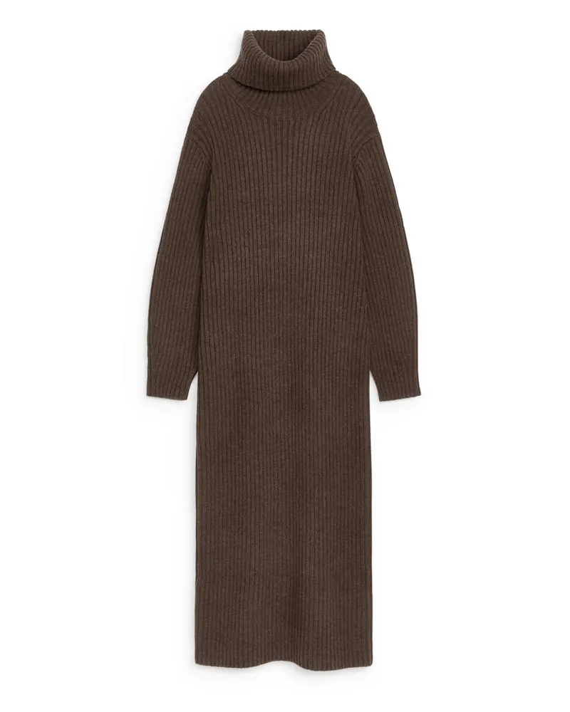 Arket Kleid Aus Nativa-Wolle - Braun Taupe