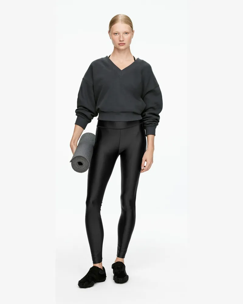 Arket Glänzende Leggings -Schwarz Schwarz