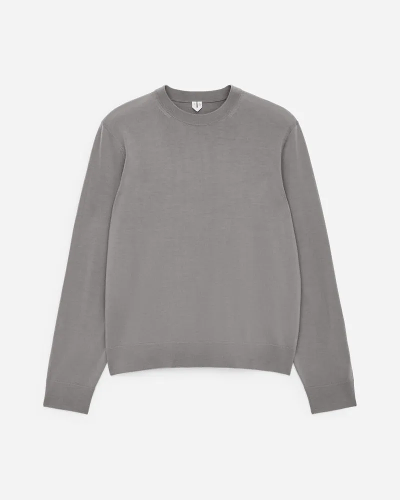 Arket Feinstrickpullover Aus Merinowolle -Grau Grau